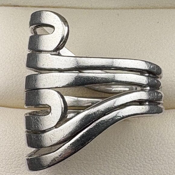 925 Sterling Silpada Modern Maze Sculptured 1" wide Ring Sz 10 - 12.7 grams - Picture 3 of 13